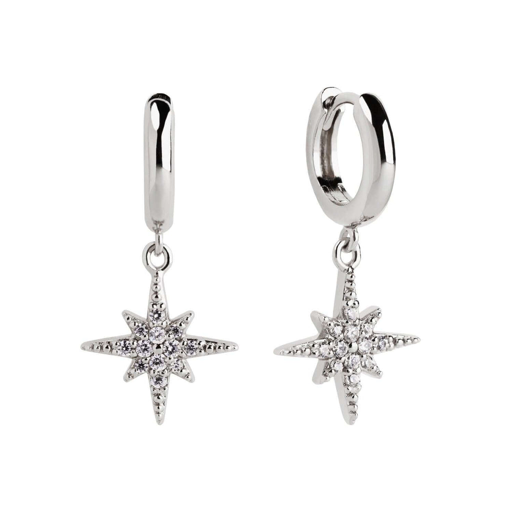 Pave Starburst Huggies Earrings - Trendolla Jewelry