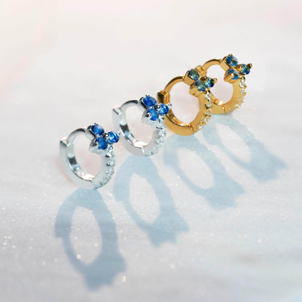 Pave Trio Huggies Earrings - Trendolla Jewelry