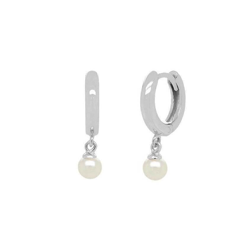 Pearl Huggies Hoop Earrings - Trendolla Jewelry