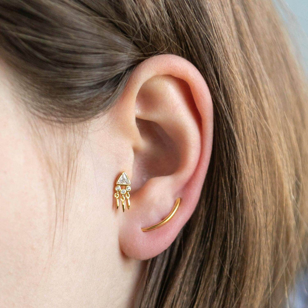 Pendulum Barbell Earring Ball Back Earrings Nap Earrings - Trendolla Jewelry