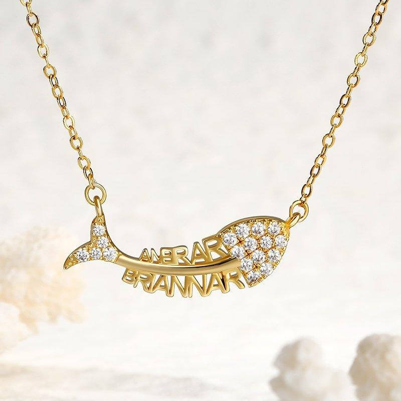 Personalized Little Fish Sterling Silver Necklace - Trendolla Jewelry