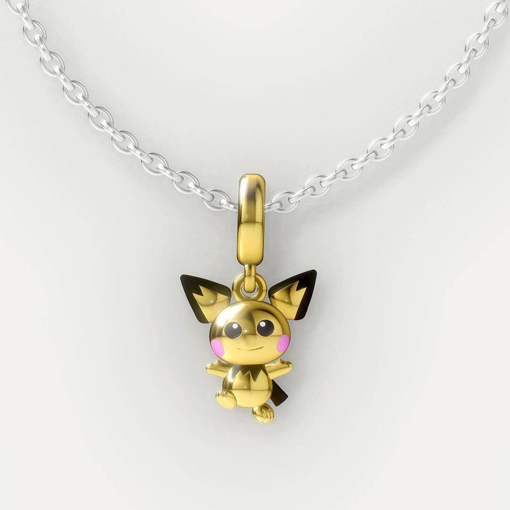 Pichu Pokemon Pandora Fit Charm Necklace, 925 Sterling Silver - Trendolla Jewelry