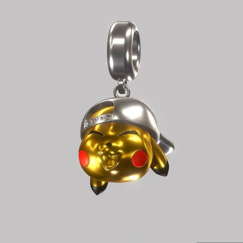 Pikachu Cap Pokemon Pandora Fit Charm, 925 Sterling Silver - Trendolla Jewelry