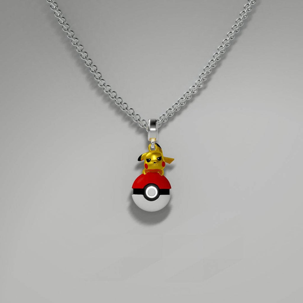 Pikachu Pokemon Pandora Fit Charm Necklace, 925 Sterling Silver - Trendolla Jewelry