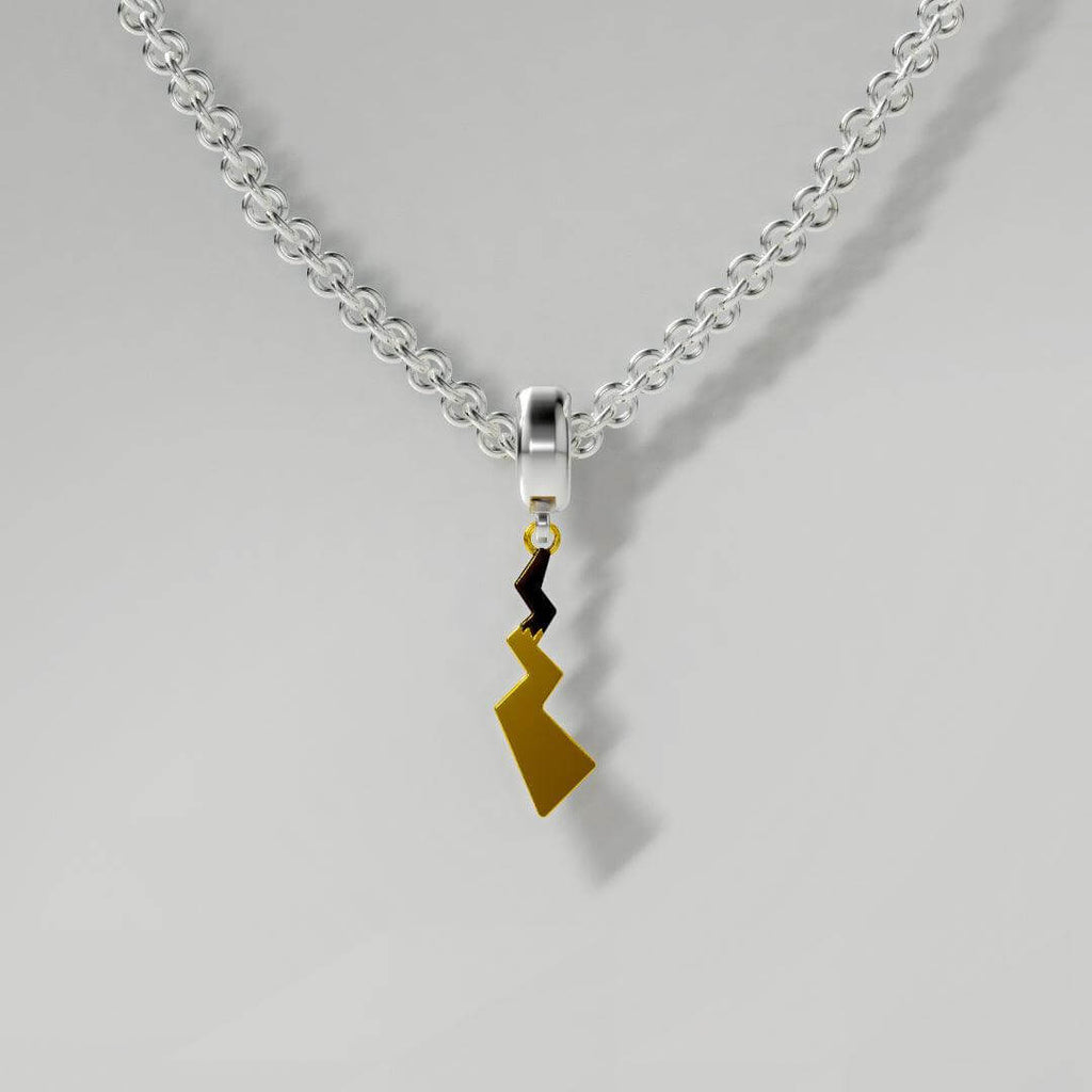 Pikachu Tail Pokemon Pandora Fit Charm Necklace, 925 Sterling Silver - Trendolla Jewelry