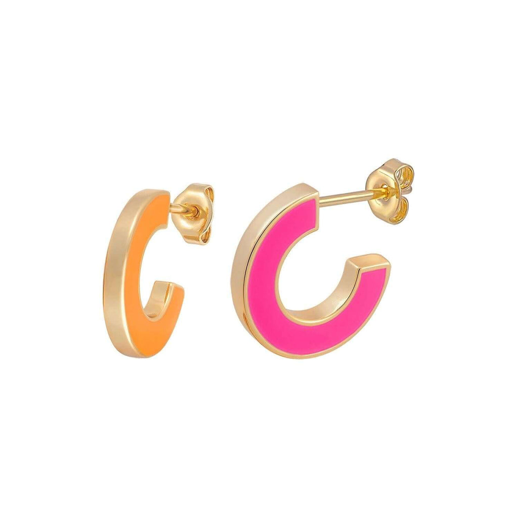 Pink Bright Future Reversible Enamel Earrings - Trendolla Jewelry