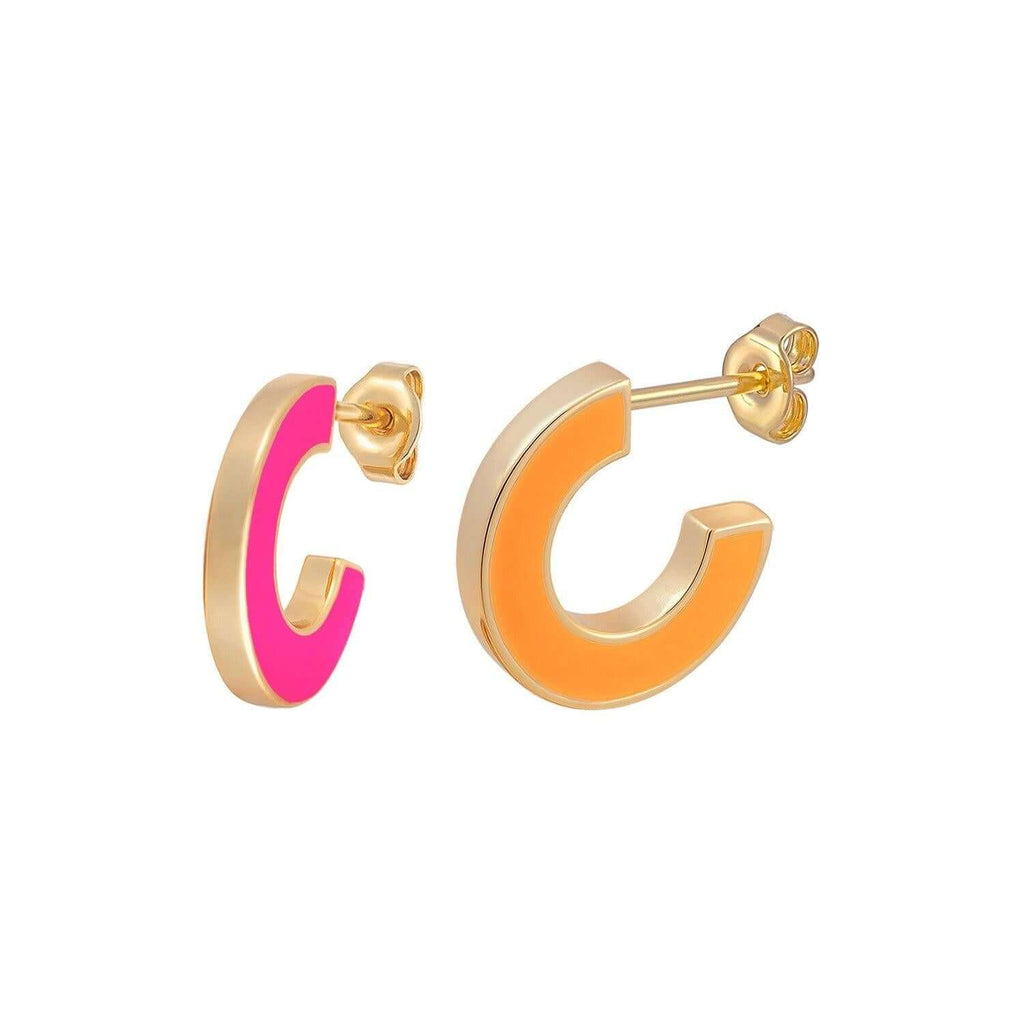 Pink Bright Future Reversible Enamel Earrings - Trendolla Jewelry