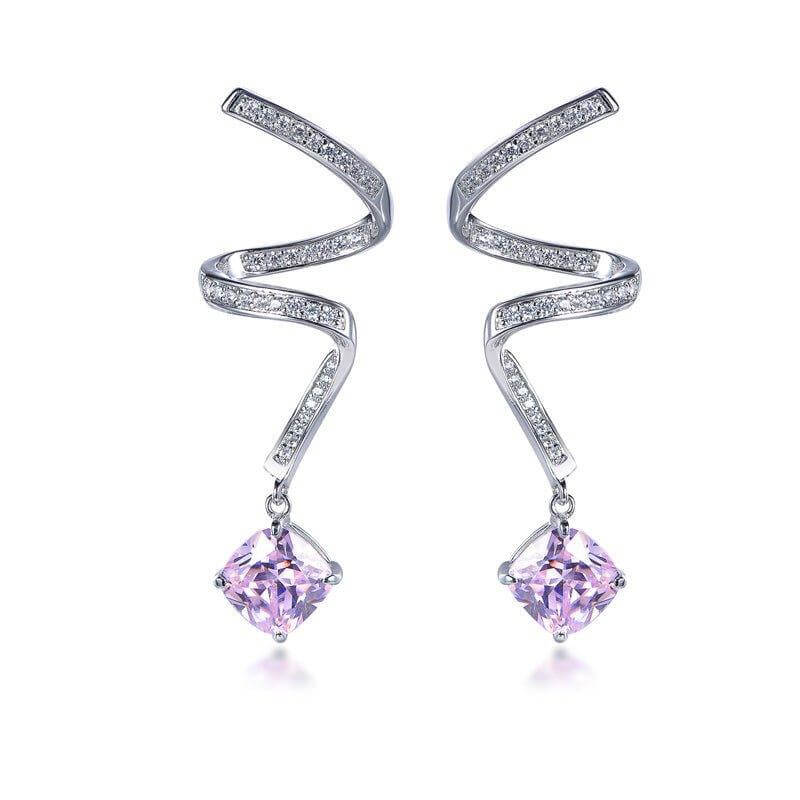 Pink Sapphire Drop Earrings - Trendolla Jewelry
