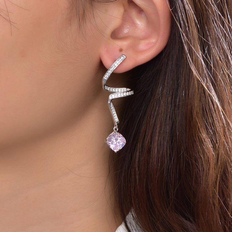 Pink Sapphire Drop Earrings - Trendolla Jewelry