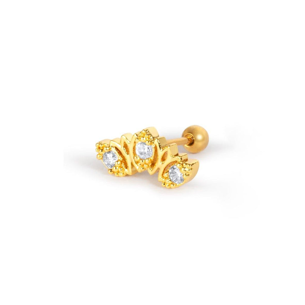 Princess Crown Piercing Barbell Earrings Ball Back Earrings Nap Earrings - Trendolla Jewelry