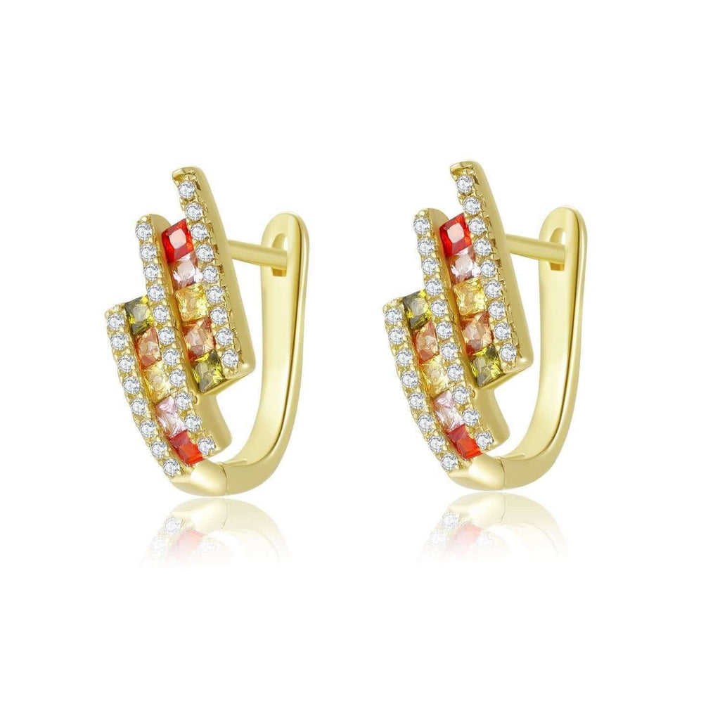Trendolla Jewelry: Colorful 925 Sterling Silver 18K Gold Plated Earrings - Trendolla Jewelry