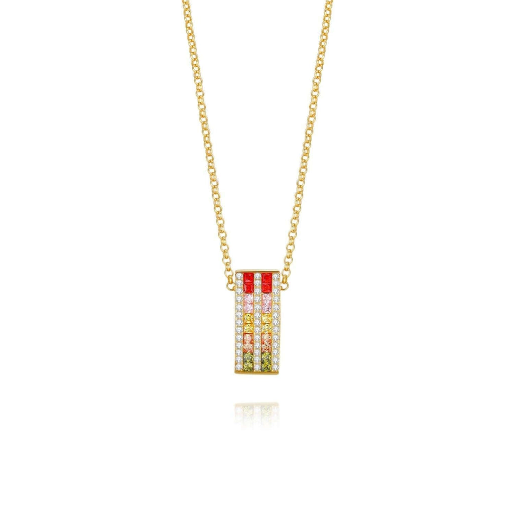 Rainbow Penant Necklace 18ct Gold Plated Vermeil - Trendolla Jewelry