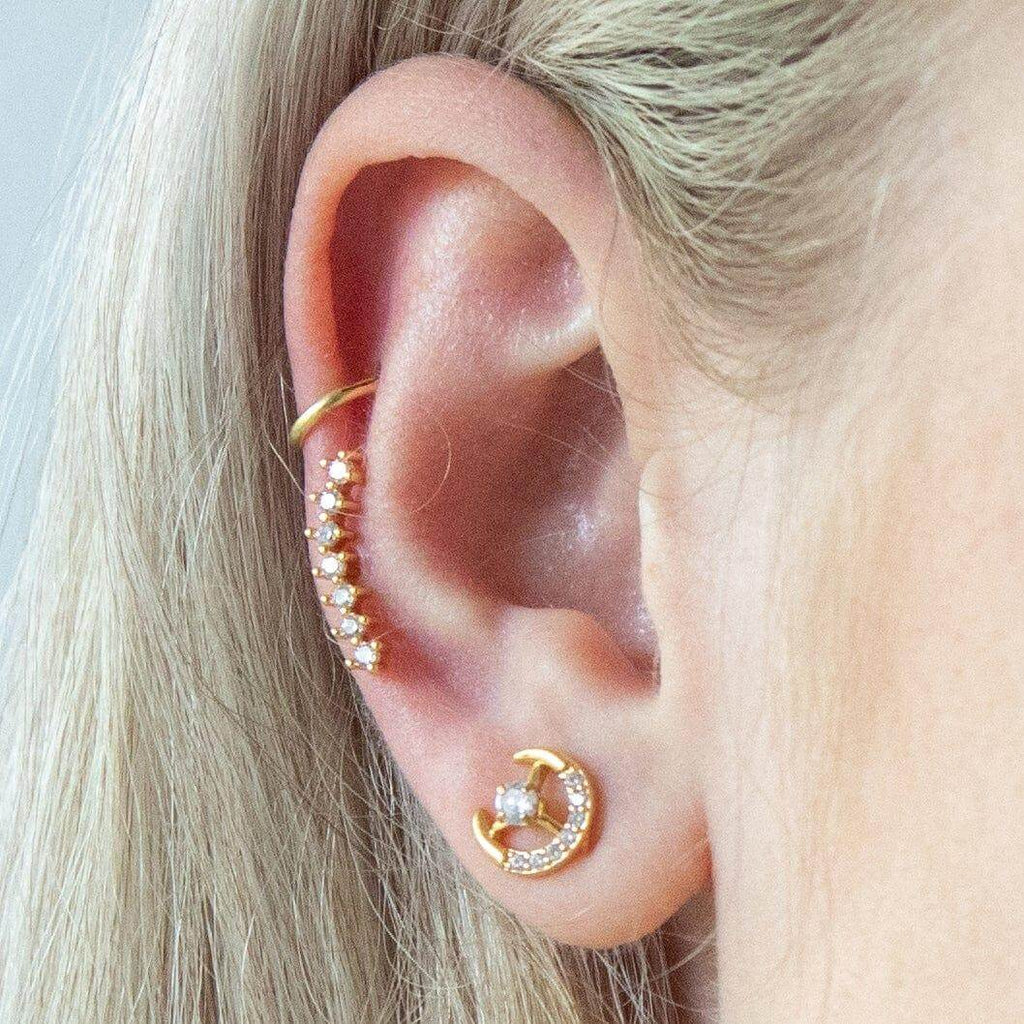 Razor Crawler Piercing Barbell Earrings Ball Back Earrings Nap Earrings - Trendolla Jewelry