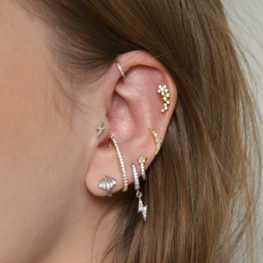 Razor Lobe Cuff Piercing Barbell Earrings Ball Back Earrings Nap Earrings - Trendolla Jewelry