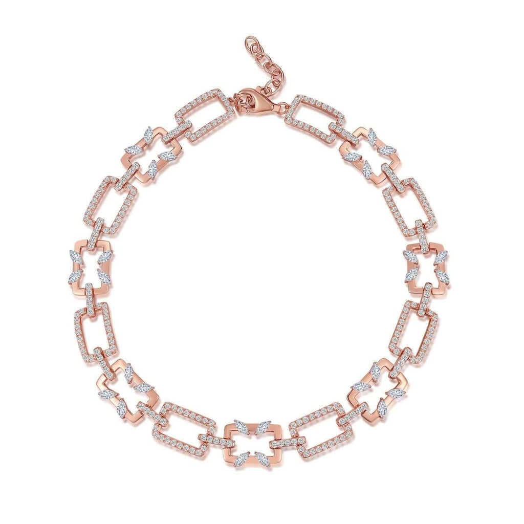 Rectangular Chain Necklace Jasmine Breeze Collection Designed by Alexandra Baltazar - Trendolla Jewelry