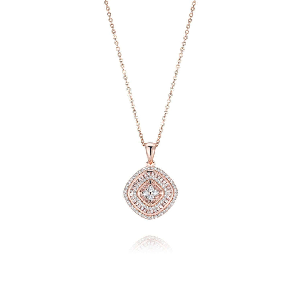 Rhombus Pendant Necklace 18ct Rose Gold Plated Vermeil - Trendolla Jewelry