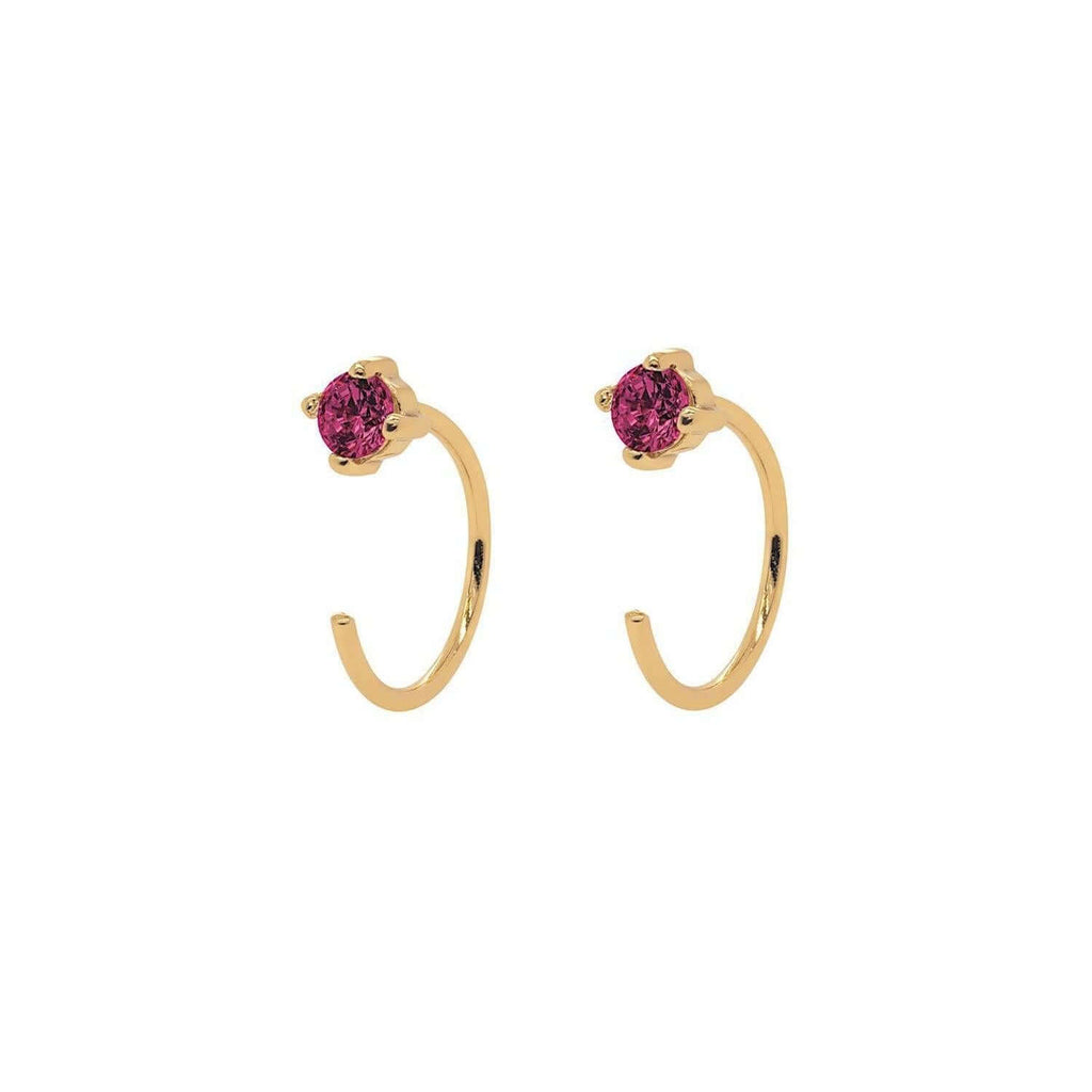 Ruby Open Huggies Earrings - Trendolla Jewelry