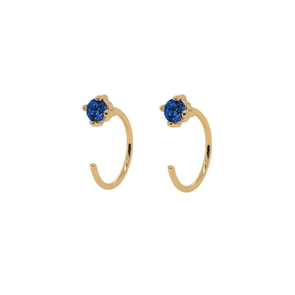 Sapphire Open Huggies Earrings - Trendolla Jewelry