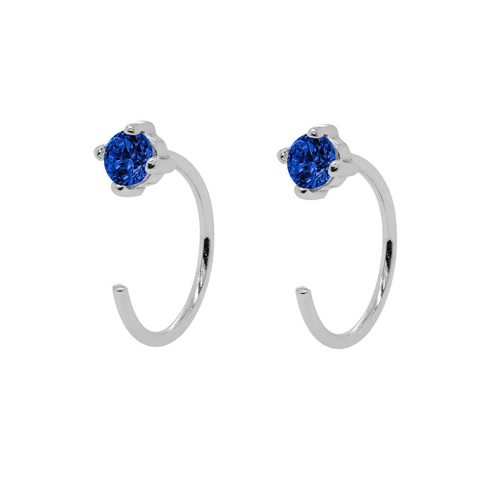 Sapphire Open Huggies Earrings - Trendolla Jewelry