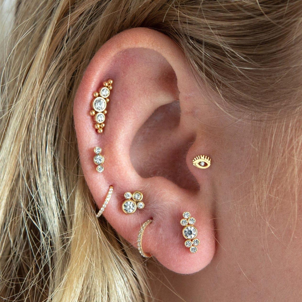 Solstice Midi Piercing Barbell Earrings Ball Back Earrings Nap Earrings - Trendolla Jewelry