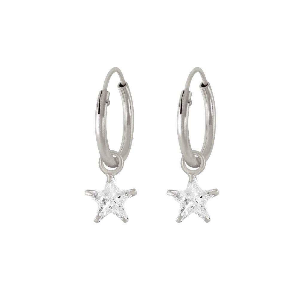 Sparkle Star Hoop Earrings - Trendolla Jewelry