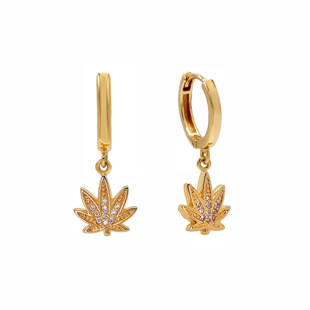 Sparkly Sweet Leaf Hoop Earrings - Trendolla Jewelry