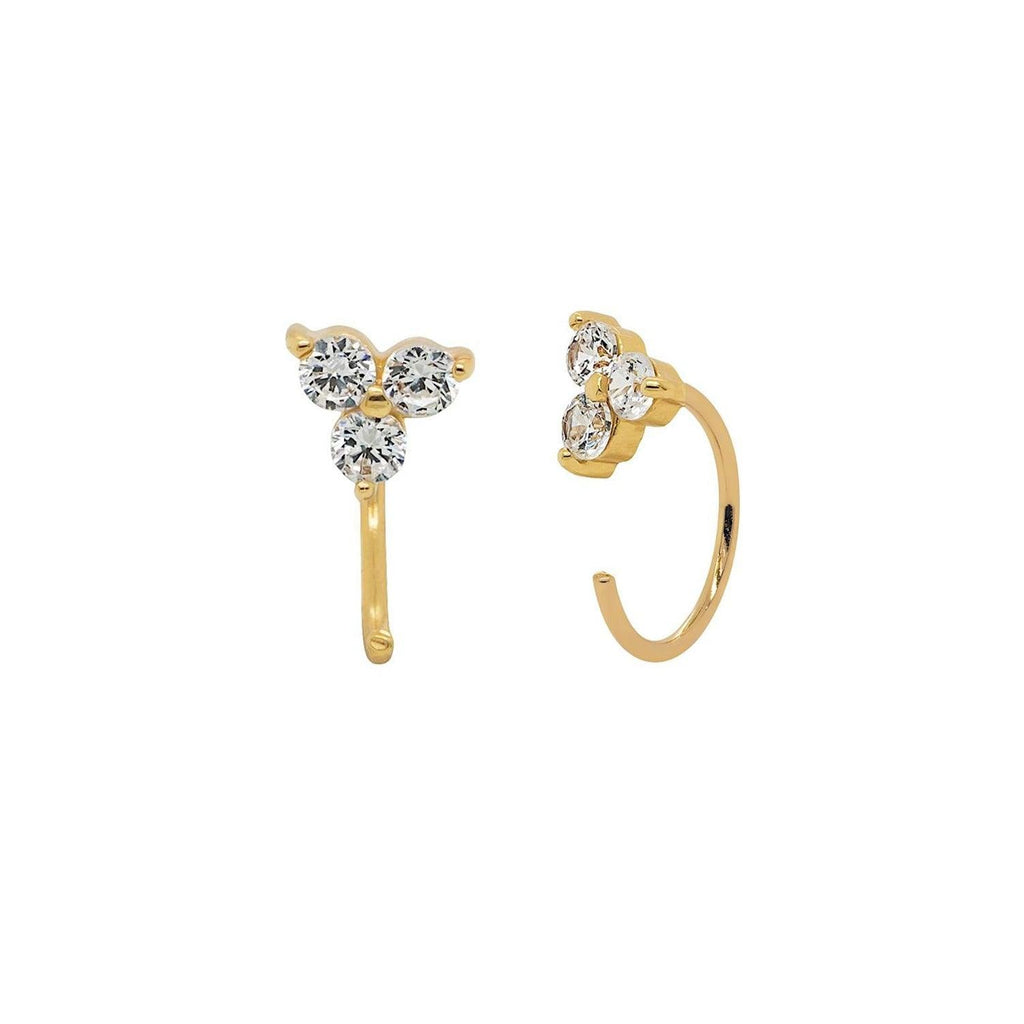 Sparkly Trio Huggies Earrings - Trendolla Jewelry