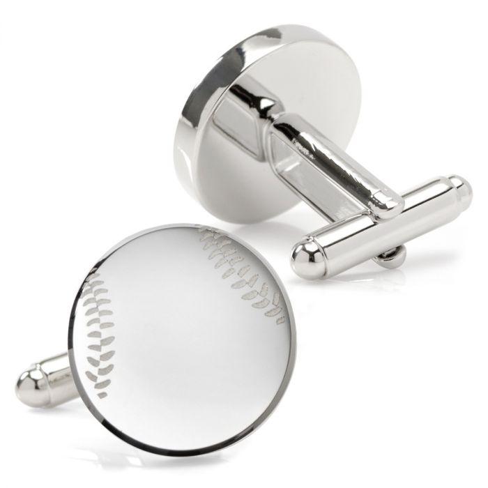 Stainless Steel Engravable Baseball Cufflinks of Trendolla - Trendolla Jewelry