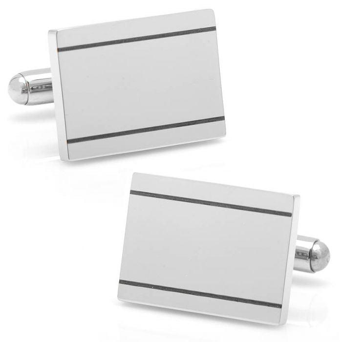 Stainless Steel Engravable Etched Frame Cufflinks of Trendolla - Trendolla Jewelry