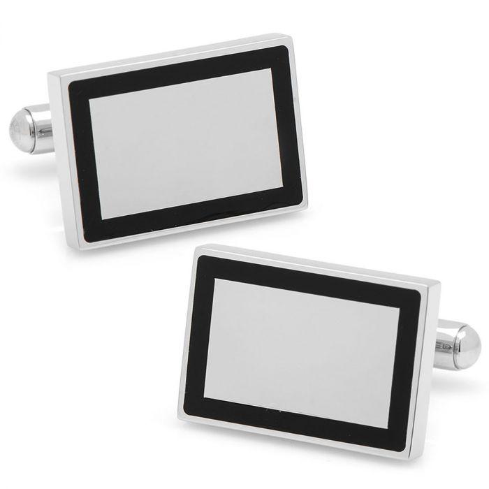 Stainless Steel Rectangle Engravable Framed Cufflinks of Trendolla - Trendolla Jewelry