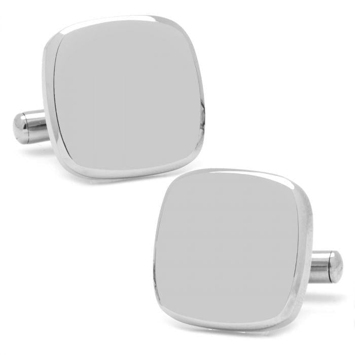 Stainless Steel Soft Square Engravable Cufflinks of Trendolla - Trendolla Jewelry