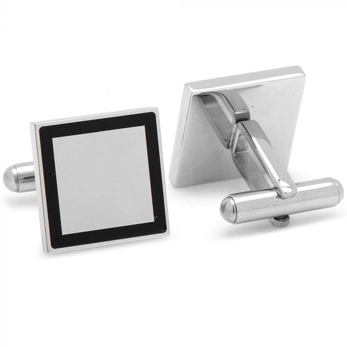 Stainless Steel Square Engravable Framed Cufflinks of Trendolla - Trendolla Jewelry