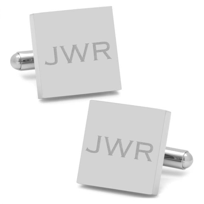 Stainless Steel Square Infinity Engravable Cufflinks of Trendolla - Trendolla Jewelry