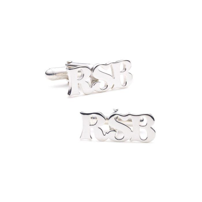 Sterling Personalized Cutout Initial Cufflinks of Trendolla - Trendolla Jewelry