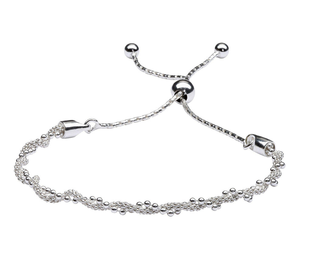 Sterling Silver Bolo Bracelet for Women and Girls with Elegant Twist Design Adjustable Slide Closure - Trendolla Jewelry