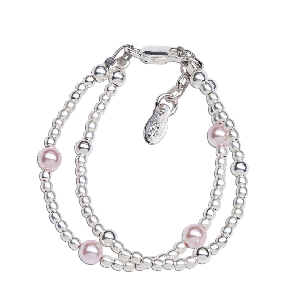 Sterling Silver Double Strand Pearl Bracelet for Toddlers and Kids - Trendolla Jewelry