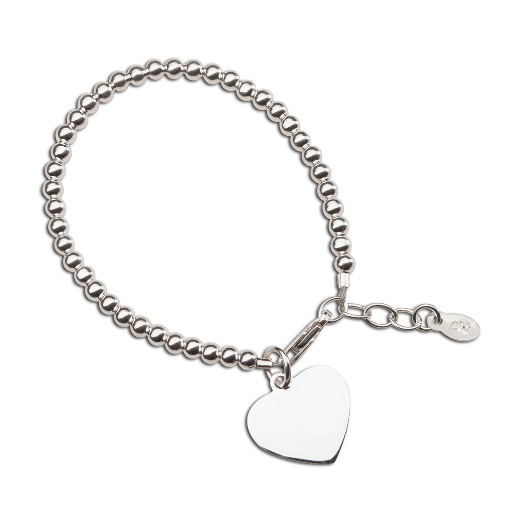 Sterling Silver Girls Bracelet with Engraving Heart - Trendolla Jewelry