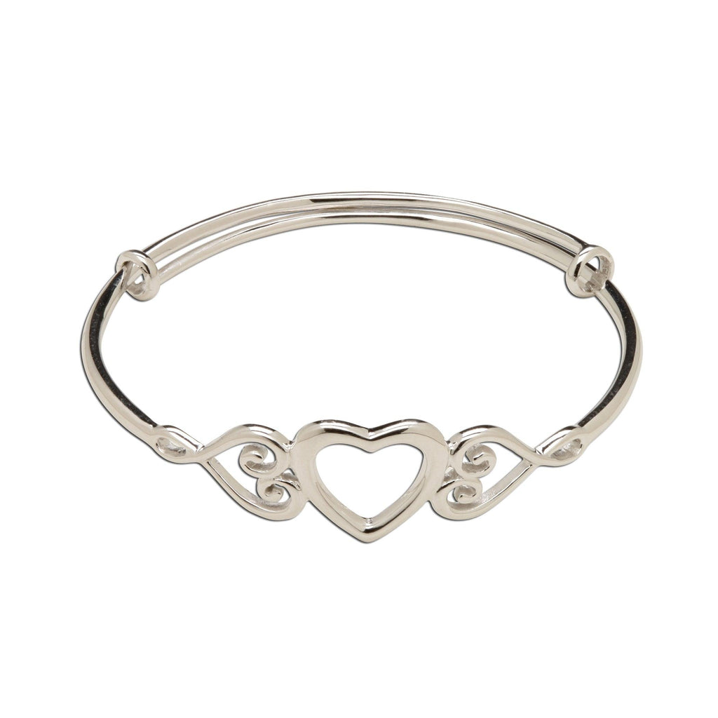 Sterling Silver Heart Bracelet-Adjustable for Baby and Child - Trendolla Jewelry