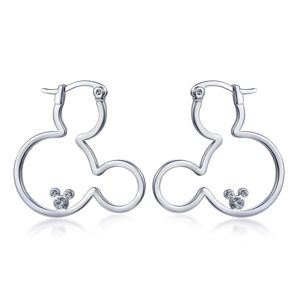 Sterling Silver Huggie Hoop Earrings with Bear Figure - Trendolla Jewelry