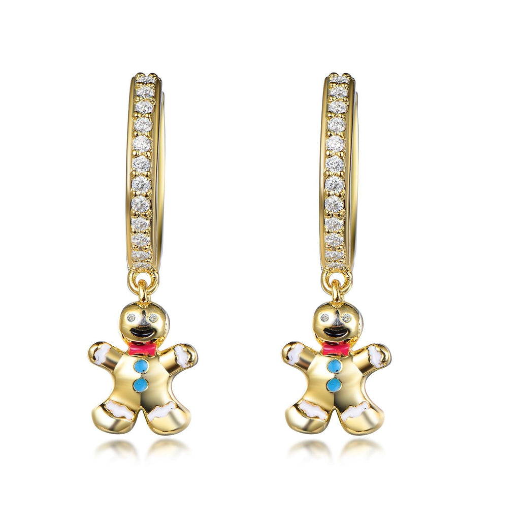 Sterling Silver Huggie Hoop Earrings with Joker Charm - Trendolla Jewelry