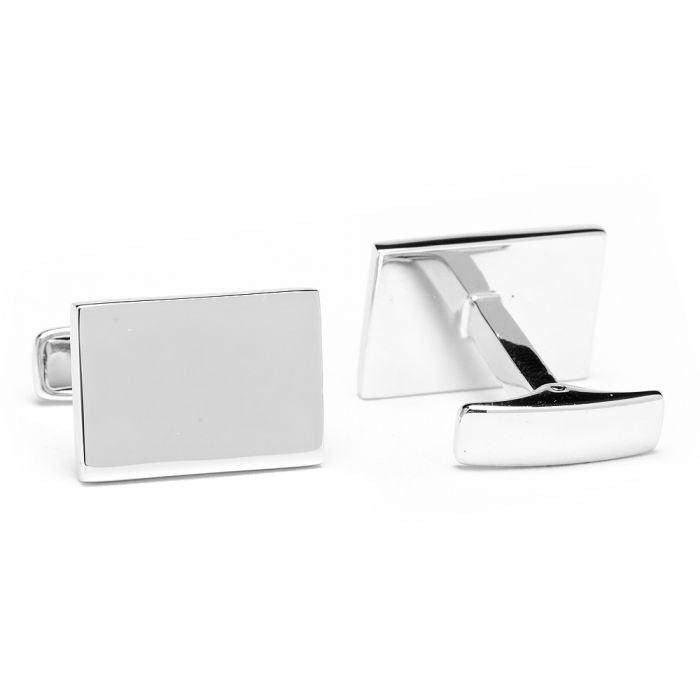 Sterling Silver Infinity Edge Rectangle Engravable Cufflinks of Trendolla - Trendolla Jewelry