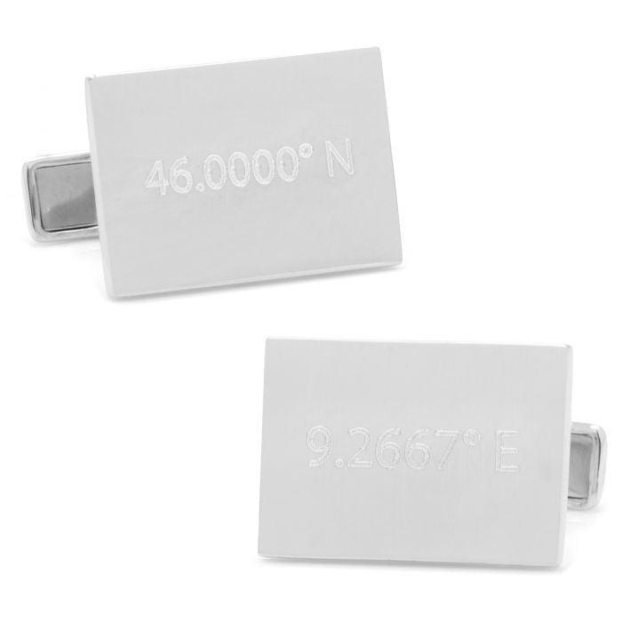 Sterling Silver Infinity Edge Rectangle Engravable Cufflinks of Trendolla - Trendolla Jewelry