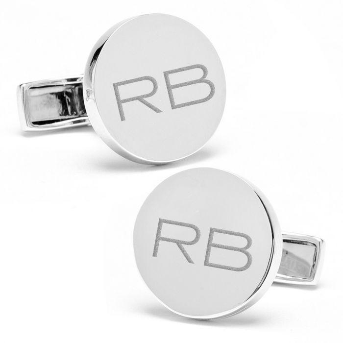 Sterling Silver Infinity Edge Round Engravable Cufflinks of Trendolla - Trendolla Jewelry