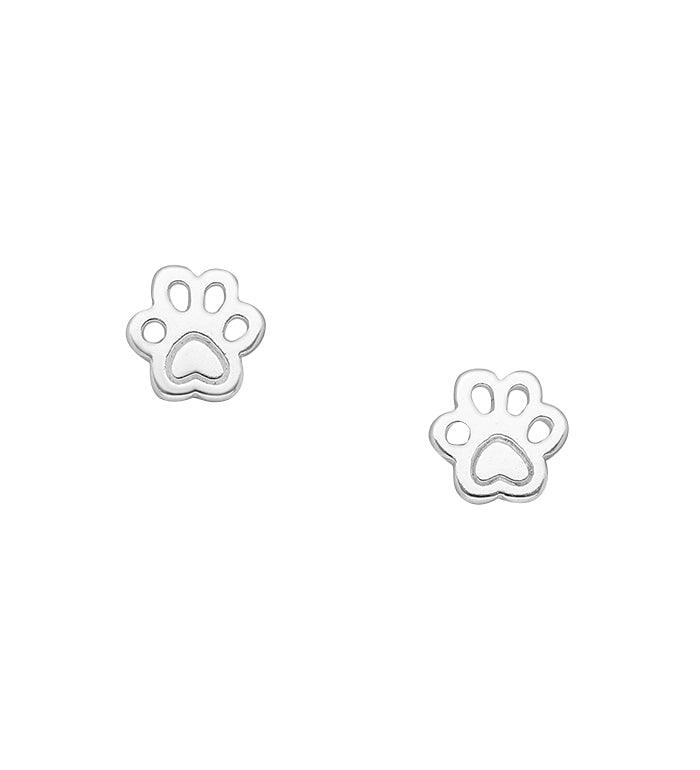 Sterling Silver Paw Earrings Baby Children Earrings - Trendolla Jewelry