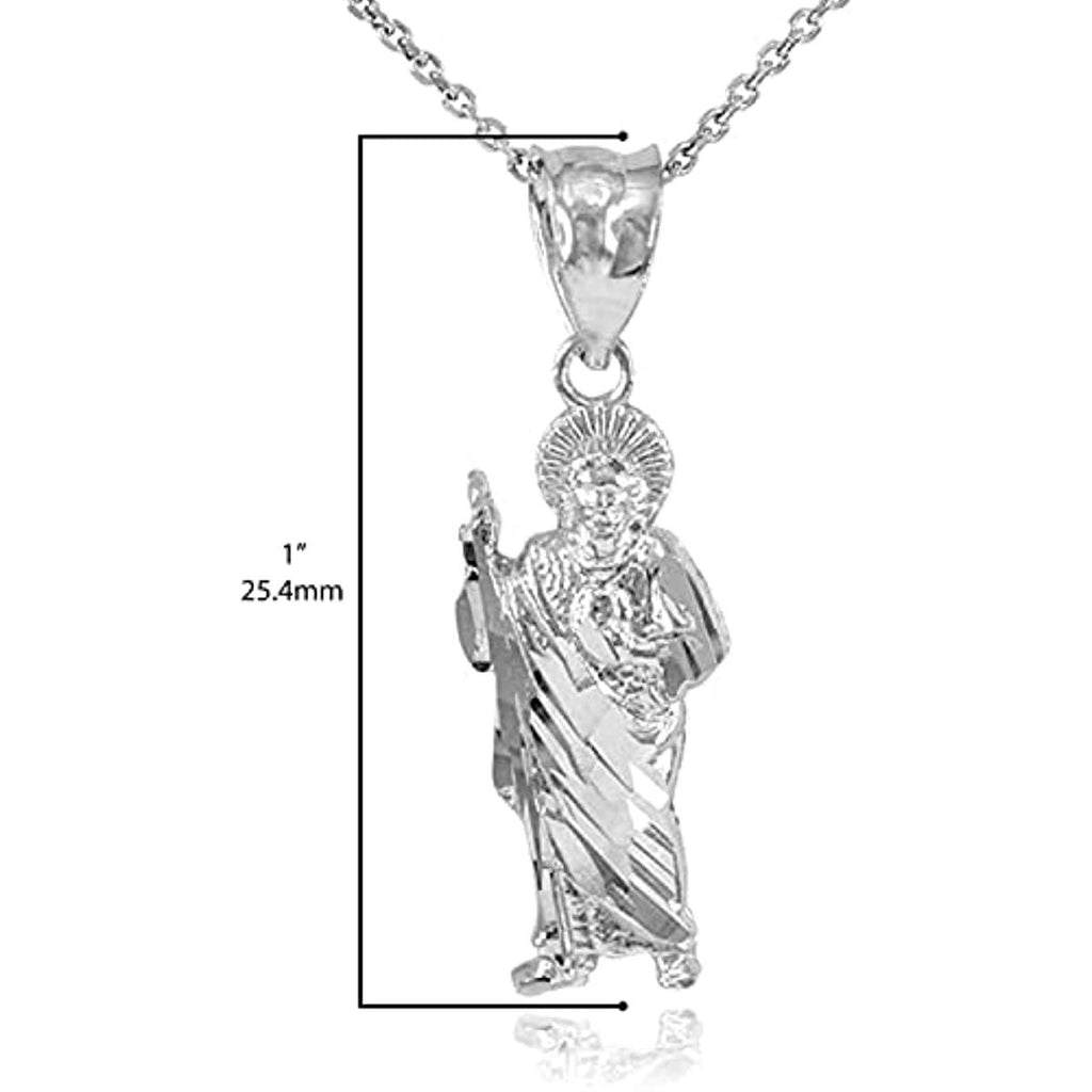 Sterling Silver Saint Jude Charm Pendant Necklace - Trendolla Jewelry