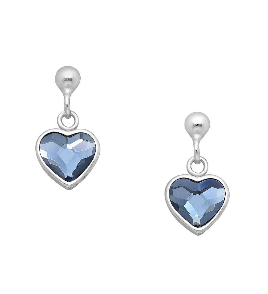 Sterling Silver Swarovski Aurora Borealis Very Special Heart Baby Children Earrings - Trendolla Jewelry