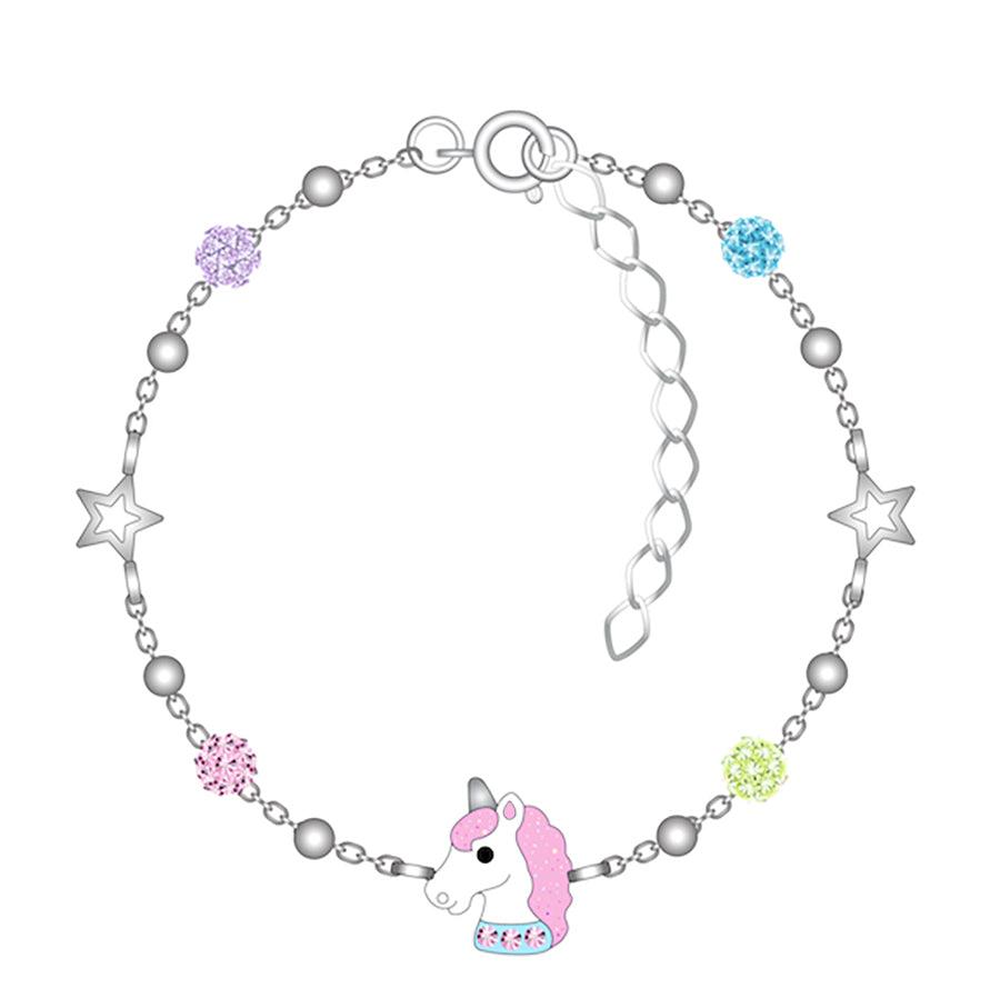 Sterling Silver Unicorn Bracelet (Stardust) baby charm bracelet - Trendolla Jewelry