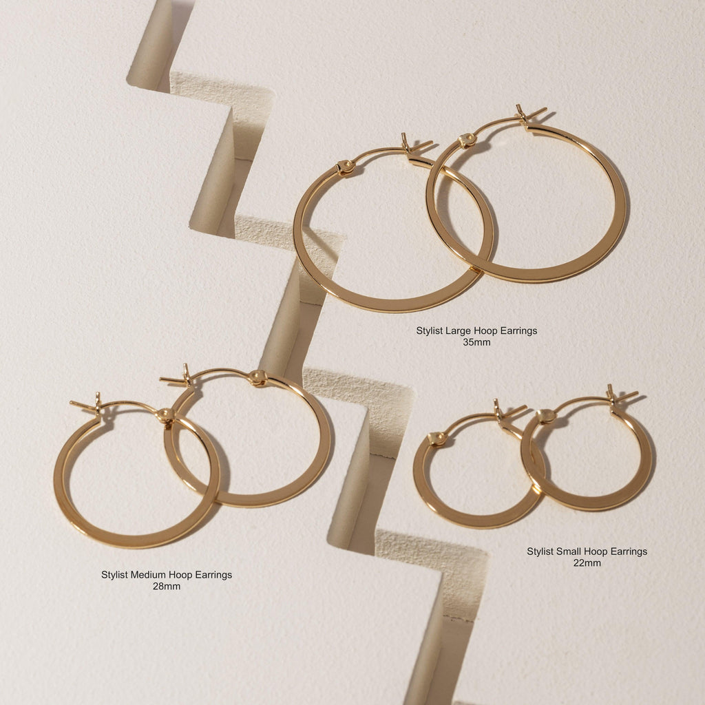 Stylist Medium Hoop Earrings 28mm - Trendolla Jewelry