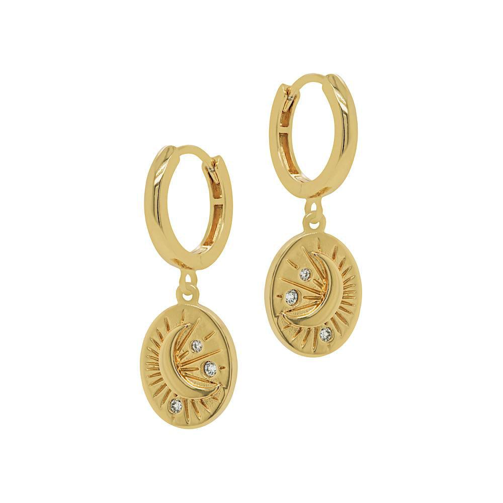 Tarot Moon Hoop Earrings - Trendolla Jewelry