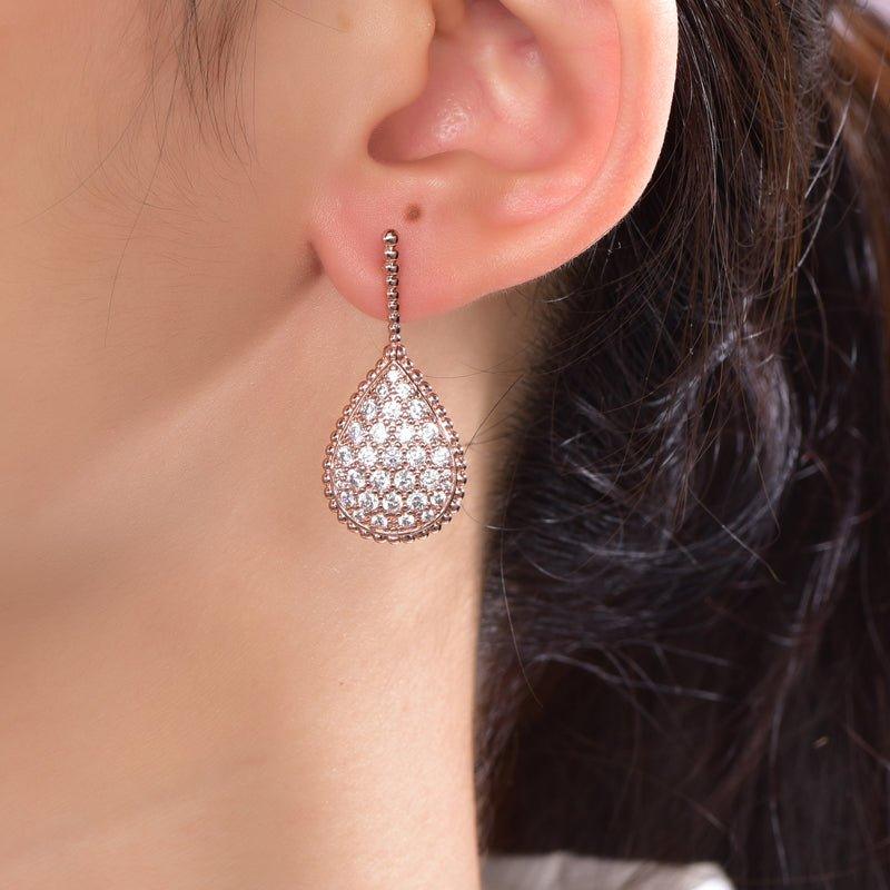 Tear Drop Earrings In Sterling Silver - Trendolla Jewelry